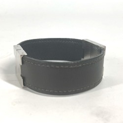 HERMES Hermes Lurie H Bracelet Leather Women's Black