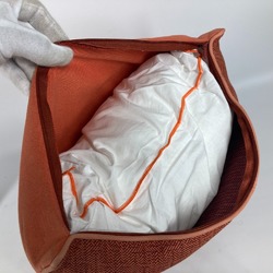 HERMES H Pillow Cushion Cotton Women's Orange