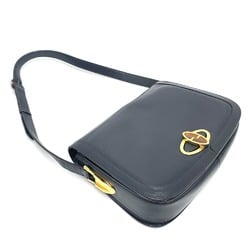 GUCCI Gucci hardware Old shoulder bag leather ladies black