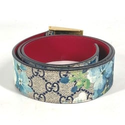 GUCCI 546384 GG Blooms Flora Belt Supreme Canvas Leather Men's Beige