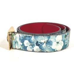 GUCCI 546384 GG Blooms Flora Belt Supreme Canvas Leather Men's Beige