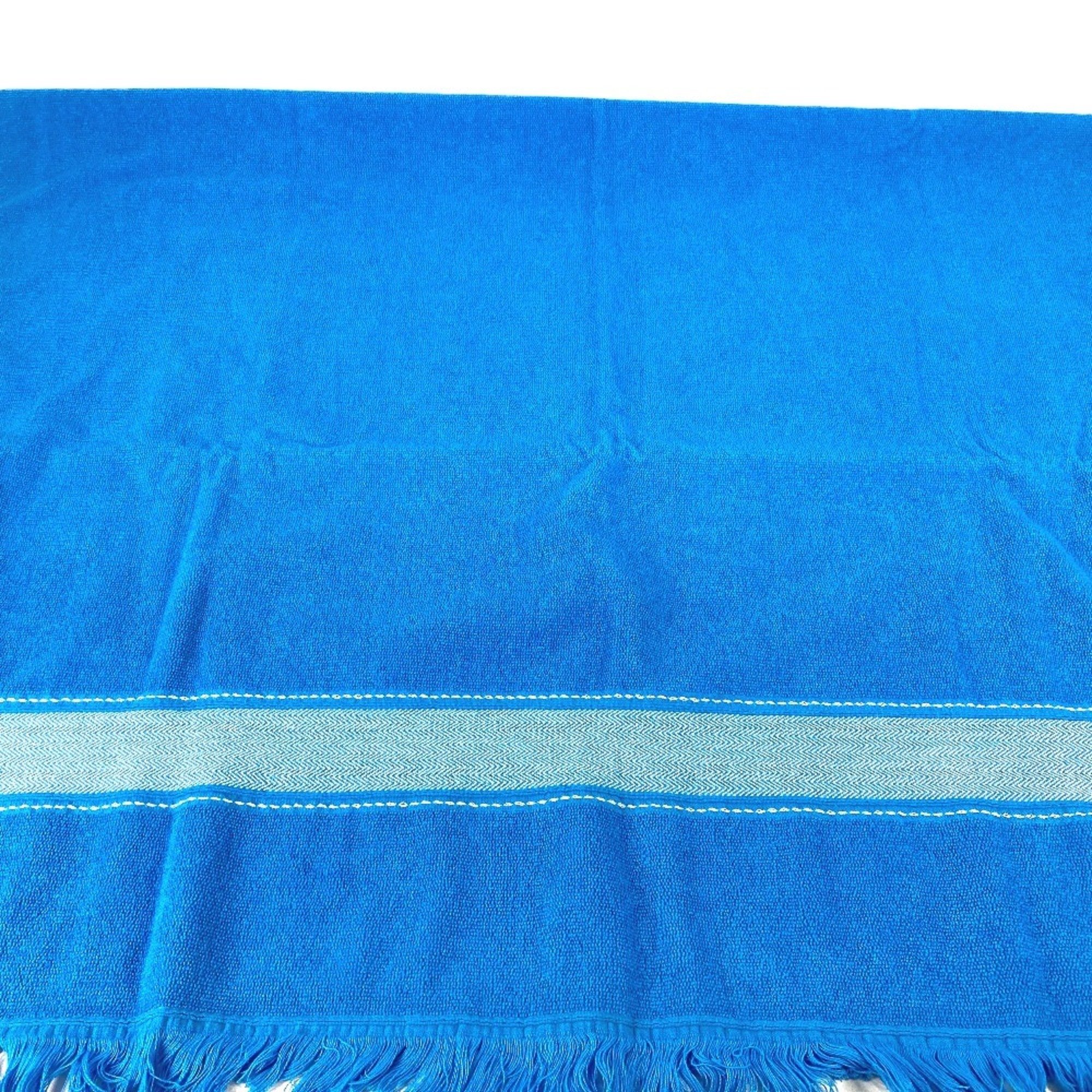 HERMES Hermes Yachting Beach Towel Bath Lap Blanket Cotton Women's Blue