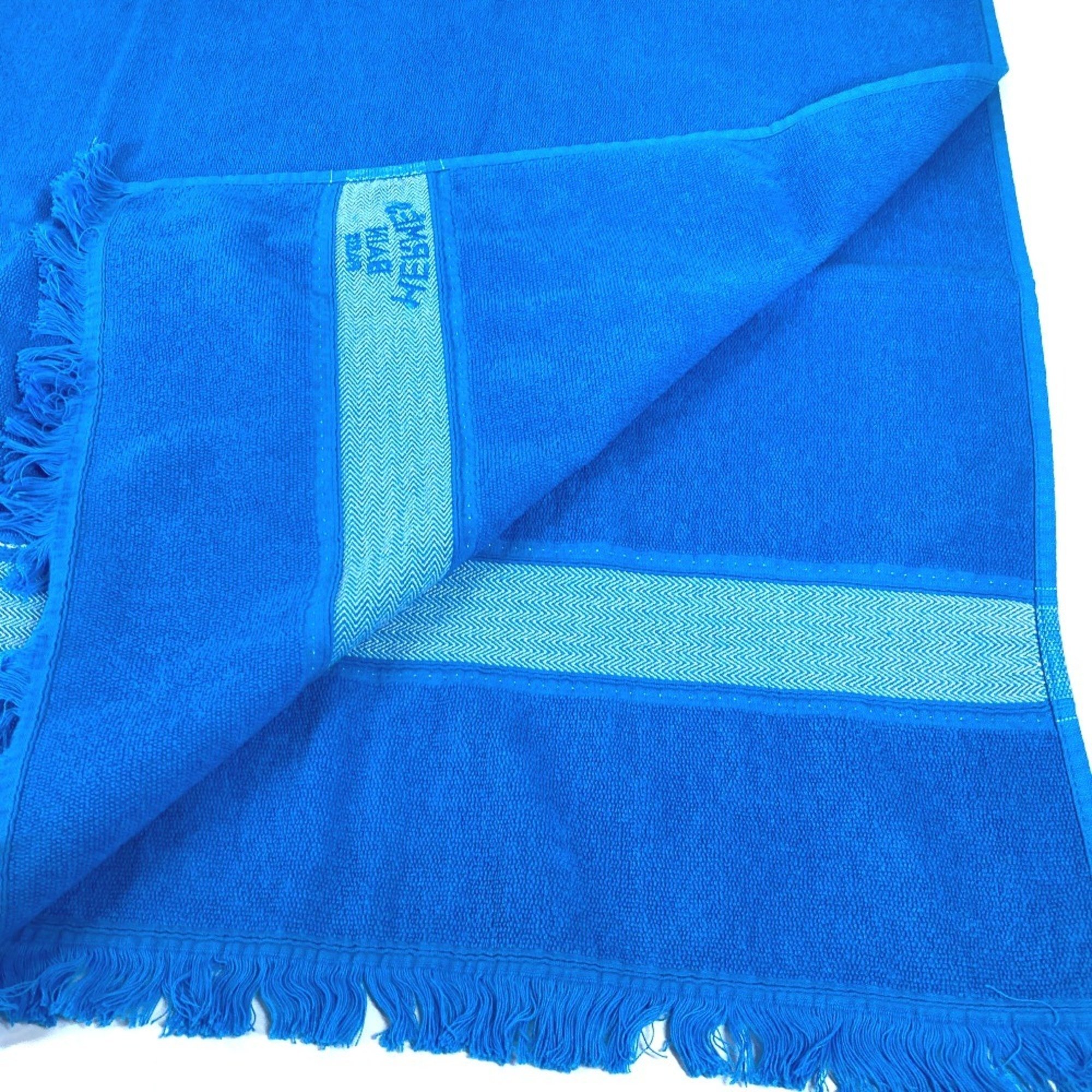 HERMES Hermes Yachting Beach Towel Bath Lap Blanket Cotton Women's Blue