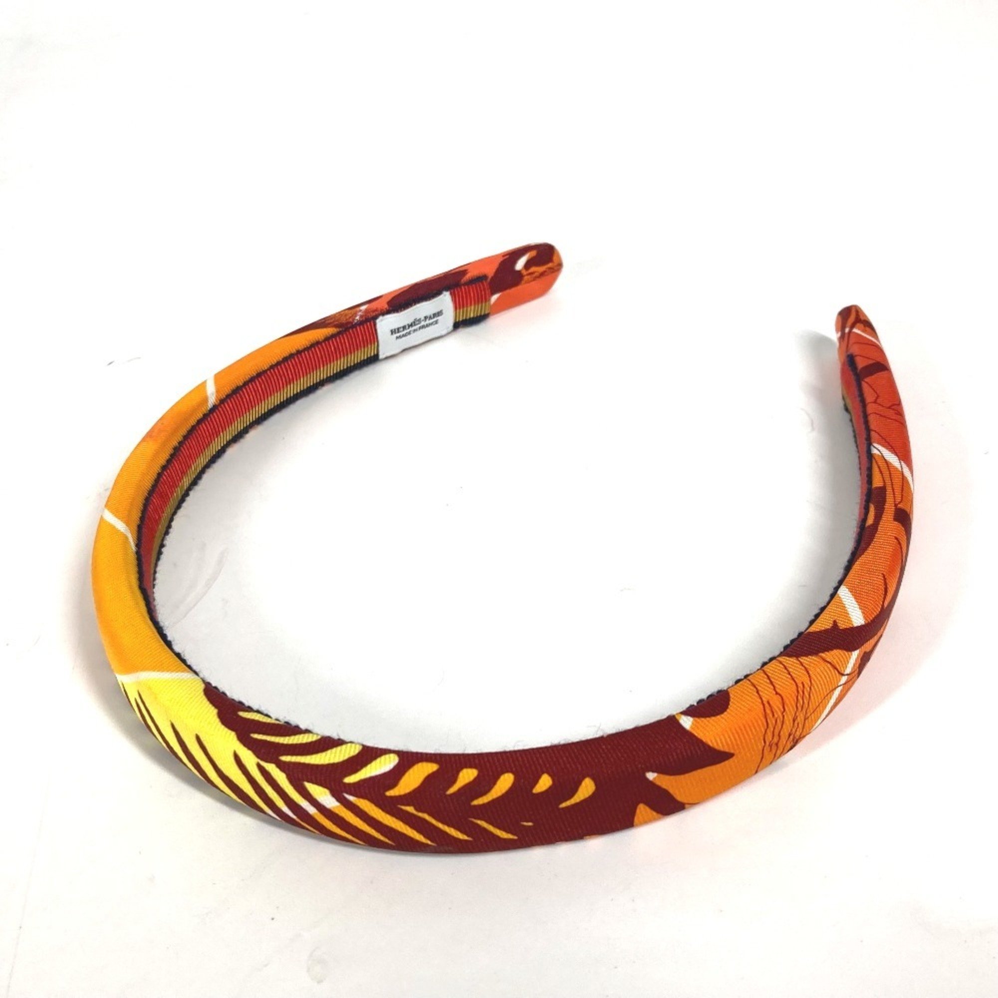 HERMES Elsa Jungle Love Headband Silk Women's Orange Hairband