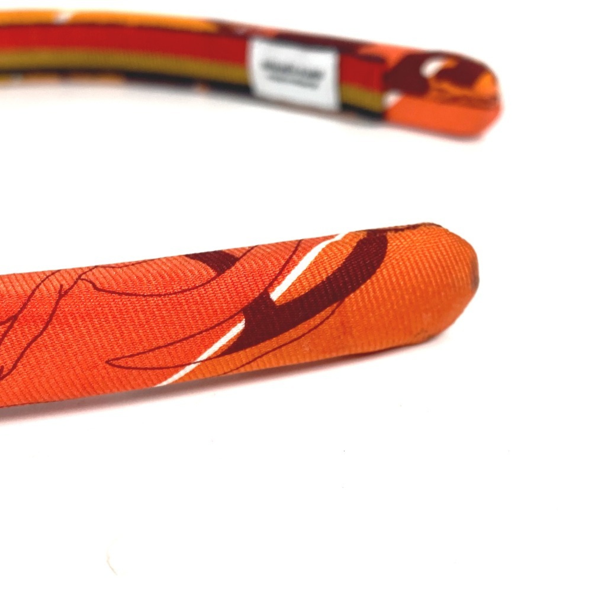 HERMES Elsa Jungle Love Headband Silk Women's Orange Hairband