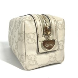 GUCCI 153228 Guccissima GG Pouch Shima Leather Women's White Similar