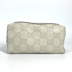 GUCCI 153228 Guccissima GG Pouch Shima Leather Women's White Similar