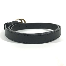 GUCCI 409417 GG Marmont Thin Belt Leather Women's Black