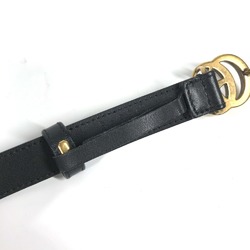 GUCCI 409417 GG Marmont Thin Belt Leather Women's Black