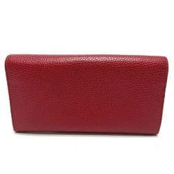 GUCCI 456116 FF Marmont Bi-fold Long Wallet Leather Women's Red