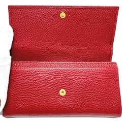 GUCCI 456116 FF Marmont Bi-fold Long Wallet Leather Women's Red