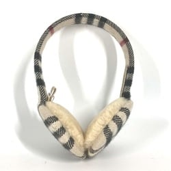 BURBERRY Earmuffs, Checked Scarf, Cashmere, Women's, Beige