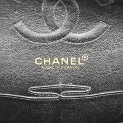 Chanel Shoulder Bag Matelasse W Flap Chain Caviar Skin Black Women's