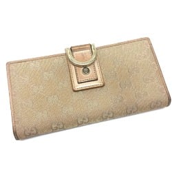 GUCCI 141412 Bi-fold long wallet NEW ABBEY GG canvas pink beige ladies