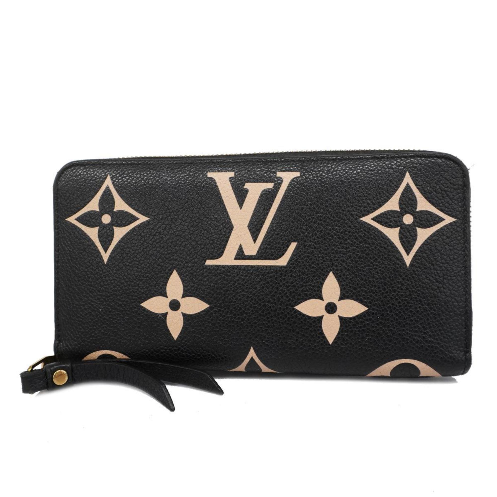 Louis Vuitton Long Wallet Monogram Empreinte Zippy M80481 Noir Ladies