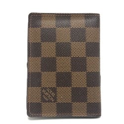 LOUIS VUITTON Louis Vuitton N60533 Porto2Cart Vertical Pass Case Damier Canvas Women's Ebene Brown