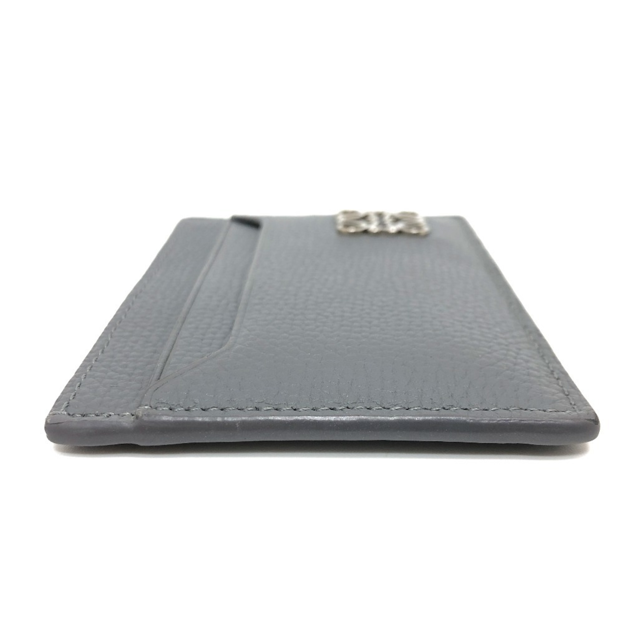 LOEWE C821075X01 Anagram Plain Business Card Holder Holder/Card Case Leather Women's Gray