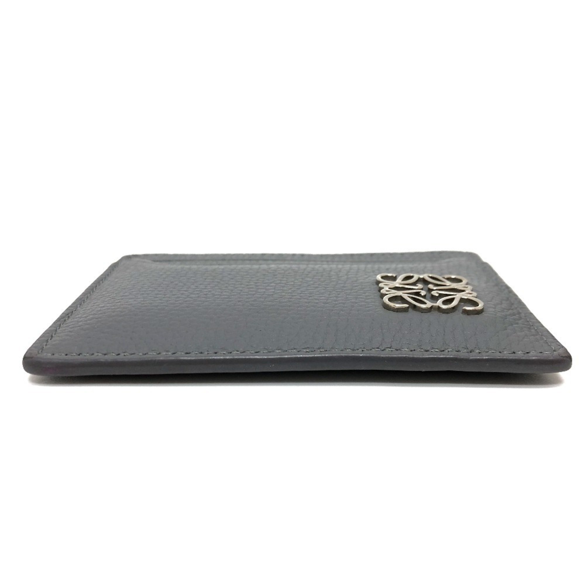 LOEWE C821075X01 Anagram Plain Business Card Holder Holder/Card Case Leather Women's Gray