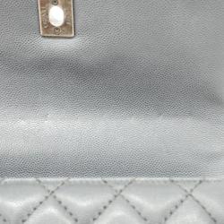 Chanel handbag, coco handle, chain shoulder, caviar skin, grey, ladies