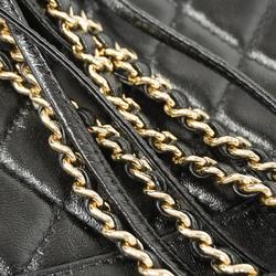 Chanel Shoulder Bag Matelasse 31 Chain Calfskin Black Women's