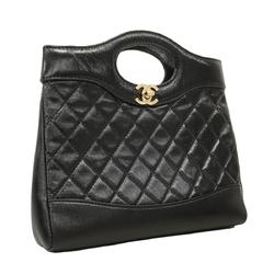 Chanel Shoulder Bag Matelasse 31 Chain Calfskin Black Women's