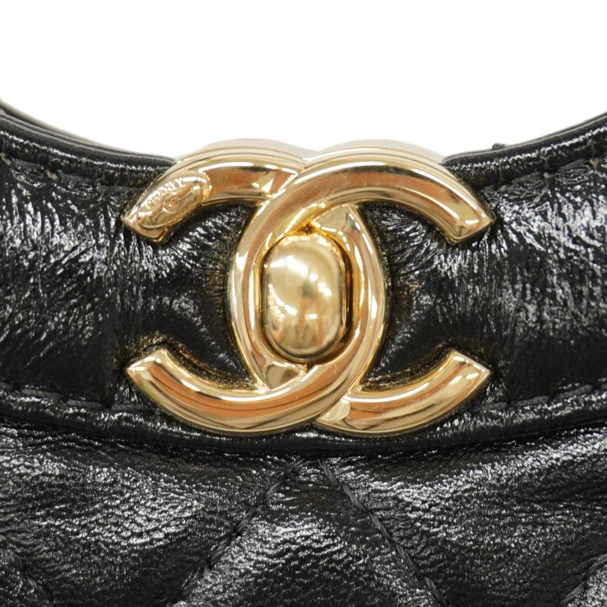 Chanel Shoulder Bag Matelasse 31 Chain Calfskin Black Women's