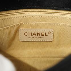 Chanel Shoulder Bag, Matelasse, Chain Shoulder, Suede, Black, Champagne, Women's