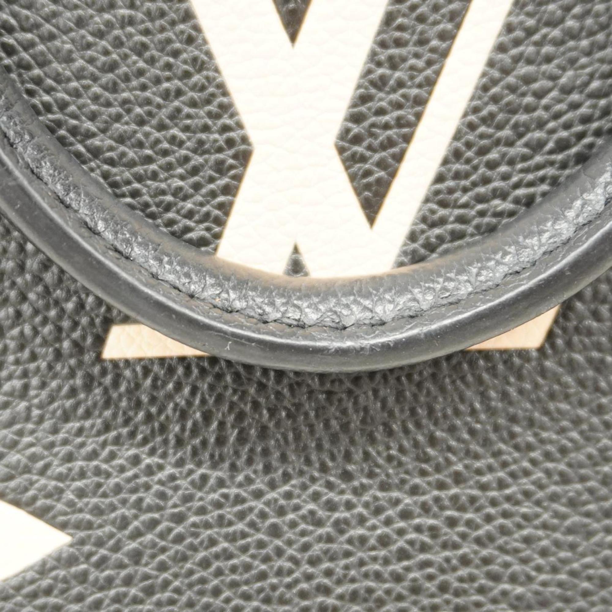 Louis Vuitton Tote Bag Monogram Empreinte Bicolor On the Go PM M45659 Black Beige Women's