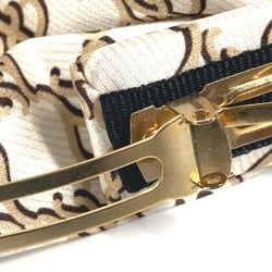 FENDI Ribbon Hair Hairpin Barrette Silk Women's Beige