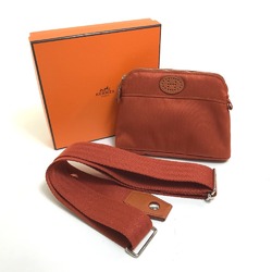 HERMES Bolide Santur Golf Pouch with Tee and Marker H Punching Waist Bag Cotton Polyester Men's Women's Orange Similar