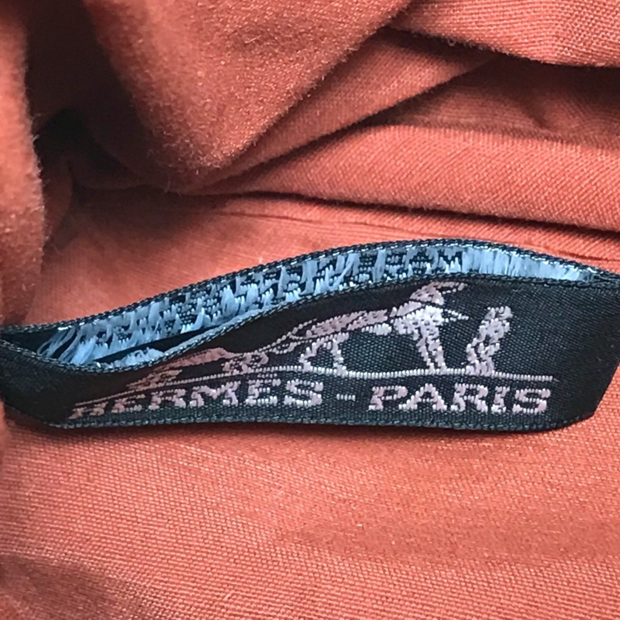 HERMES Bolide Santur Golf Pouch with Tee and Marker H Punching Waist Bag Cotton Polyester Men's Women's Orange Similar