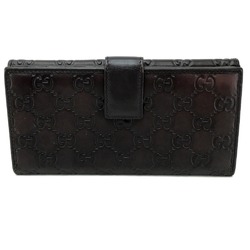 GUCCI 256933 Double Tri-fold Wallet MAYFAIR Guccissima Long Shima Leather Dark Brown Women's