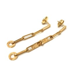 HERMES Kelly Chaine Earrings K18 Women's Gold