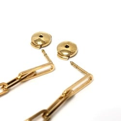 HERMES Kelly Chaine Earrings K18 Women's Gold