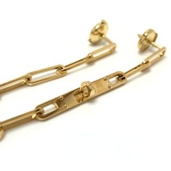 HERMES Kelly Chaine Earrings K18 Women's Gold