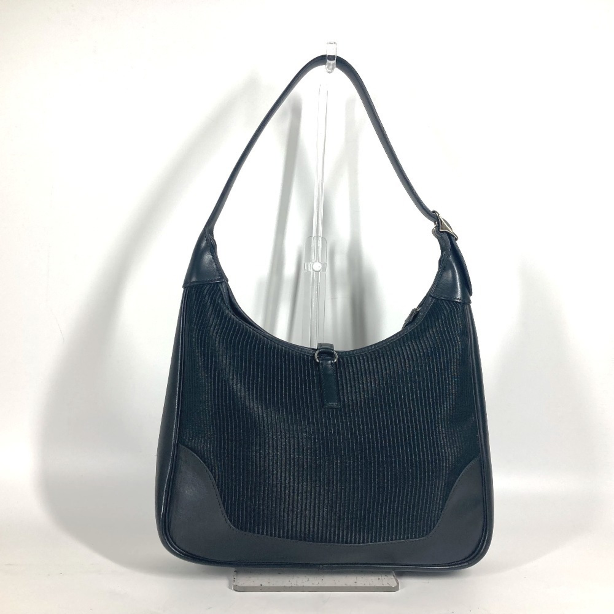 HERMES Trim 31 Shoulder Bag Leather Women's Black