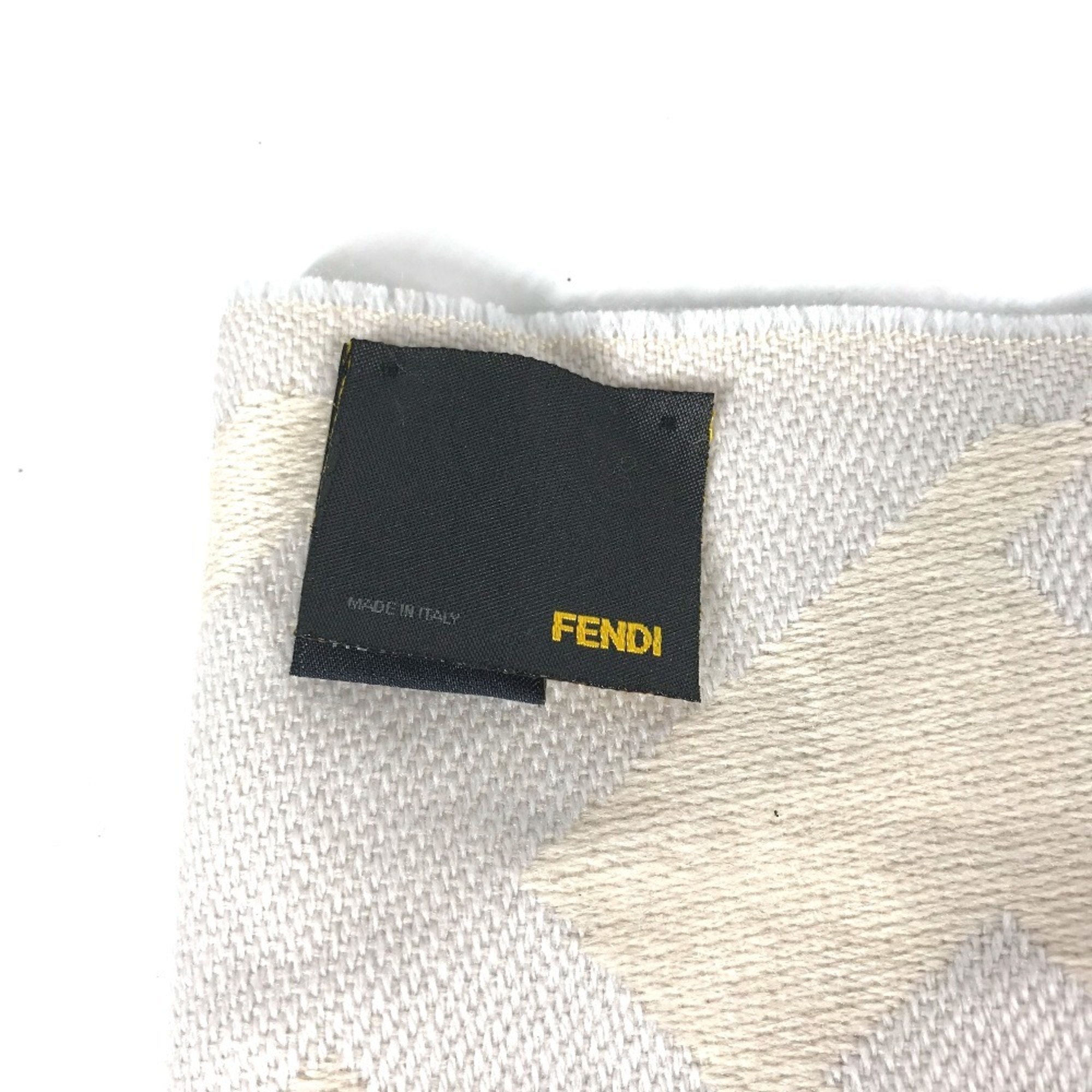 FENDI Bicolor Wool Scarf for Women, Beige