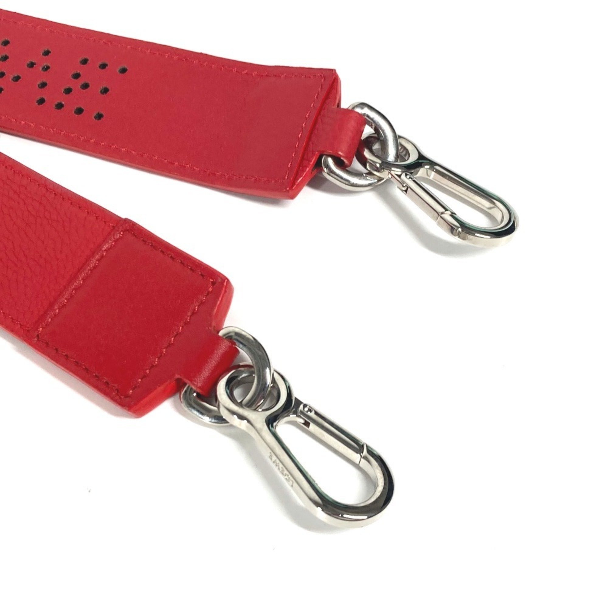 LOEWE Perforated Shoulder Strap Leather Women's Red