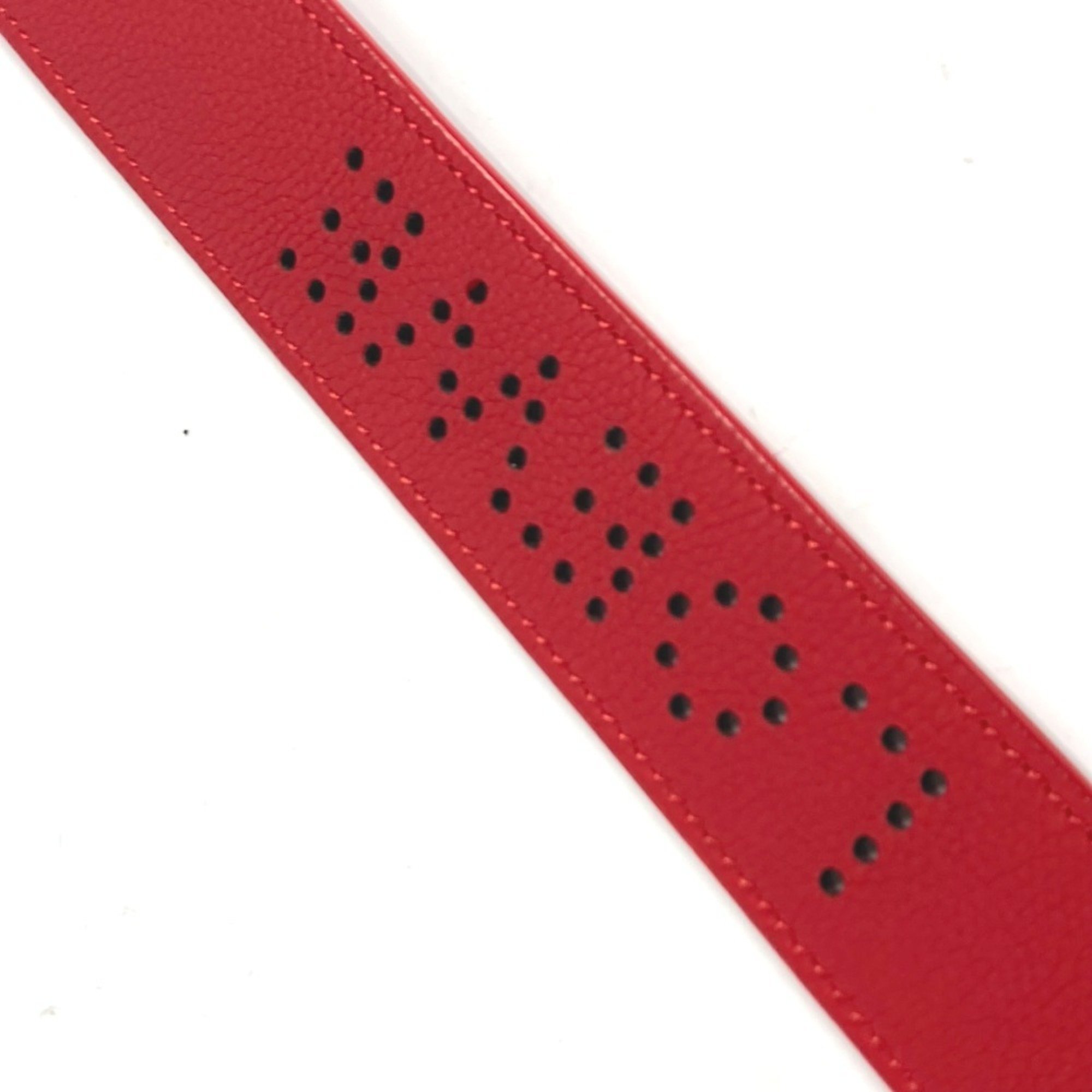 LOEWE Perforated Shoulder Strap Leather Women's Red