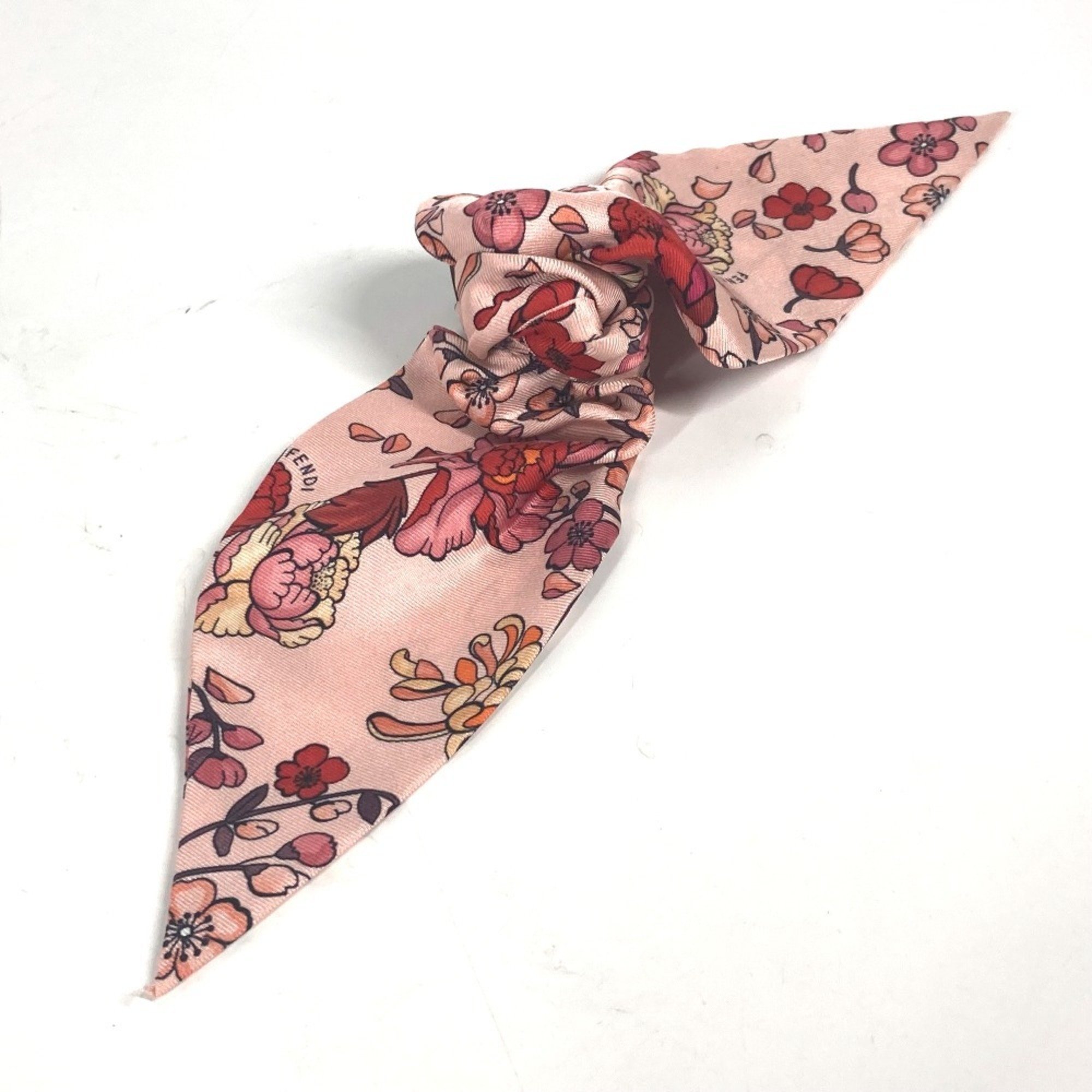 FENDI Ribbon Hair Clip, Silk Barrette, Women's, Pink