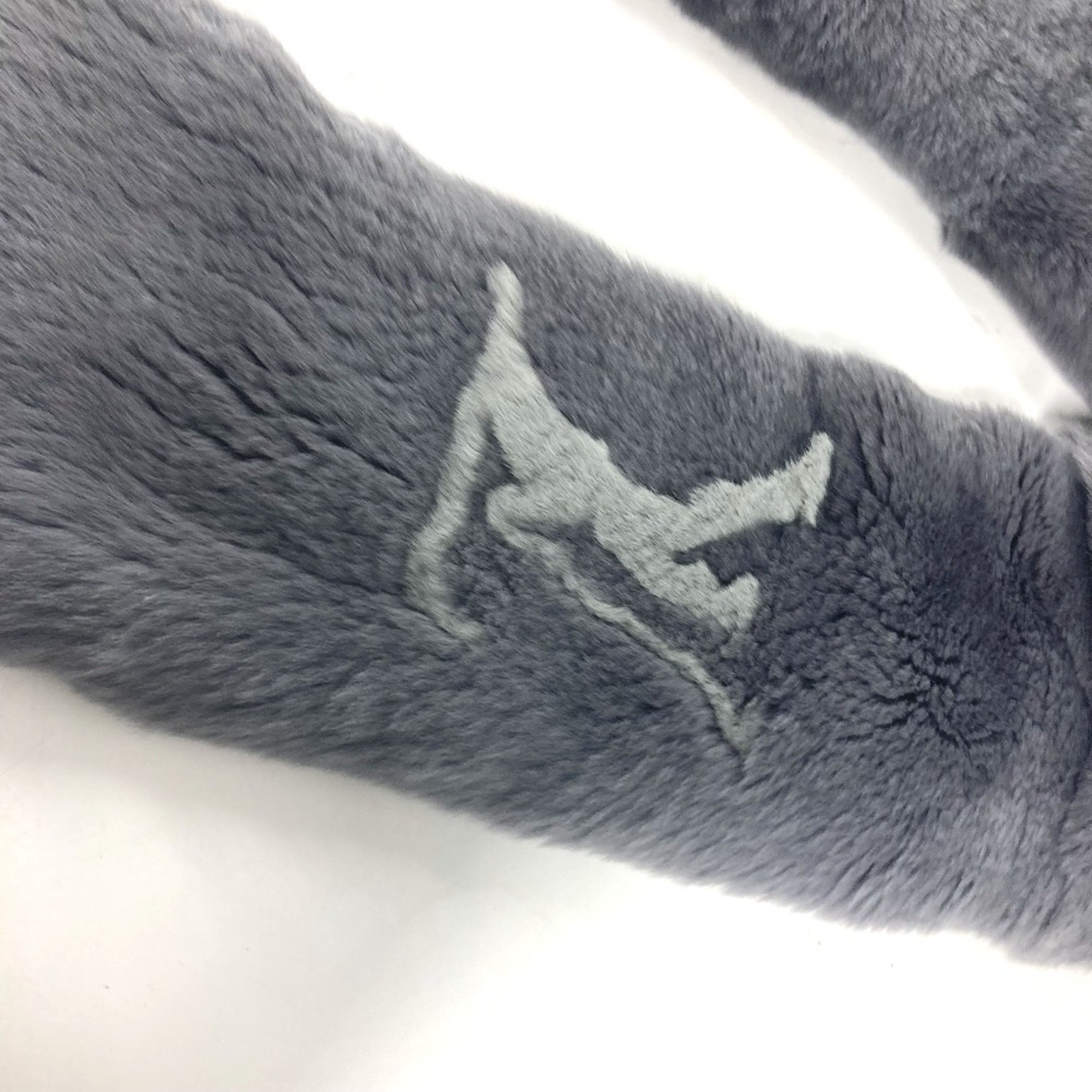 LOUIS VUITTON MP0035 Fur Echarpe Rex Tippet Scarf Rabbit Women's Grey