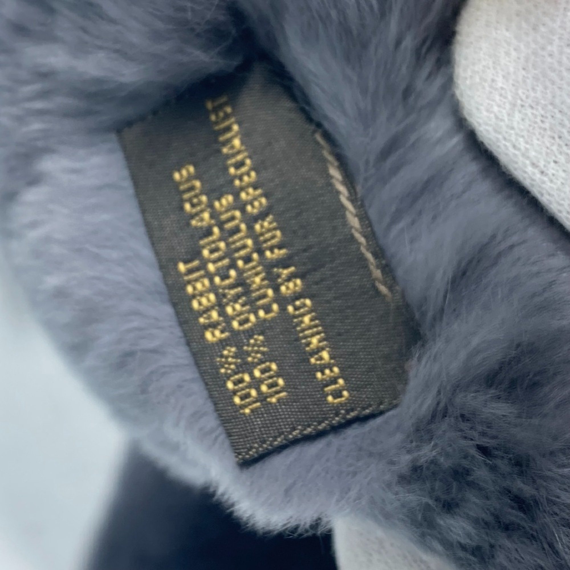 LOUIS VUITTON MP0035 Fur Echarpe Rex Tippet Scarf Rabbit Women's Grey