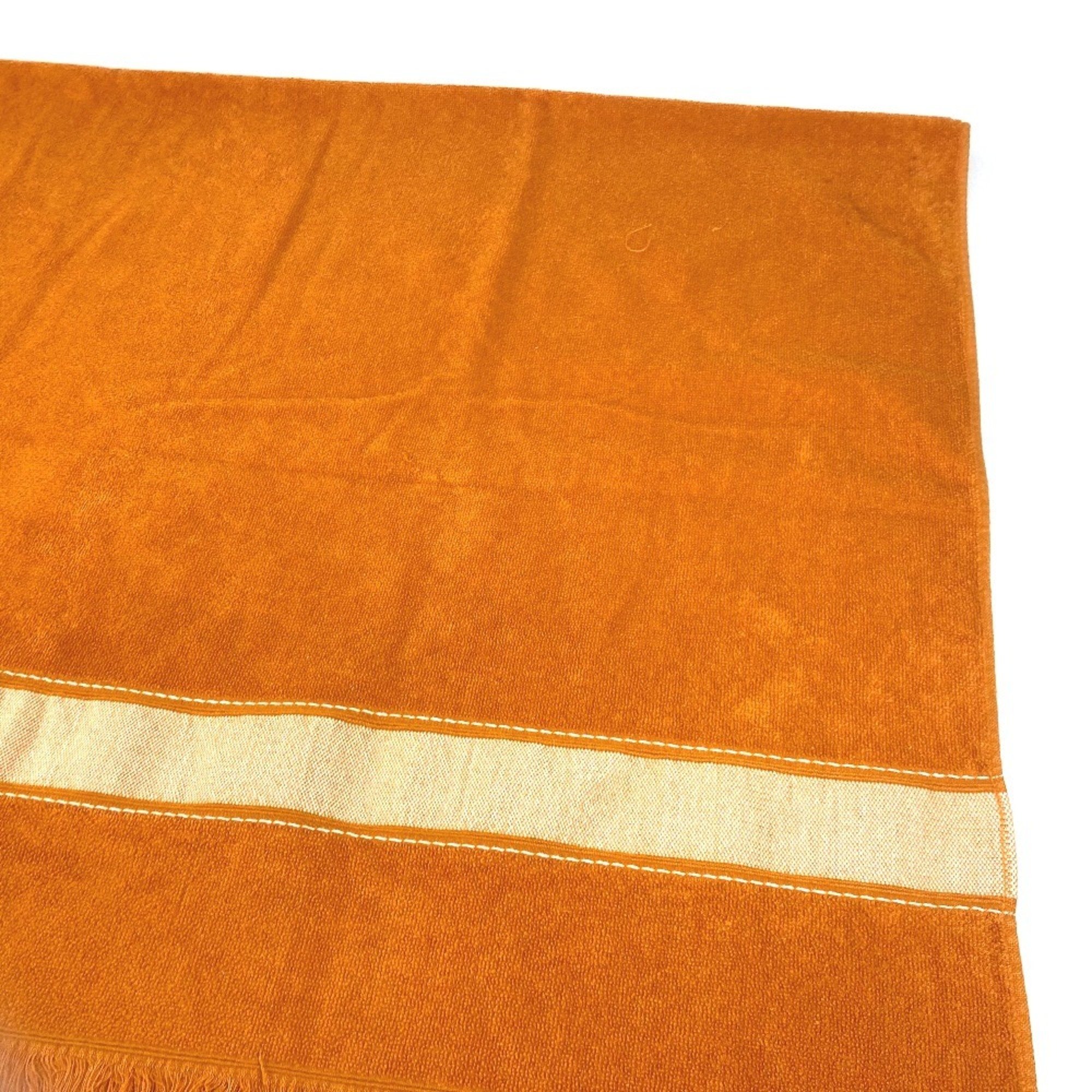 HERMES Hermes Bath Towel, Knee Blanket, Yachting Beach Large Cotton, Women's, Orange