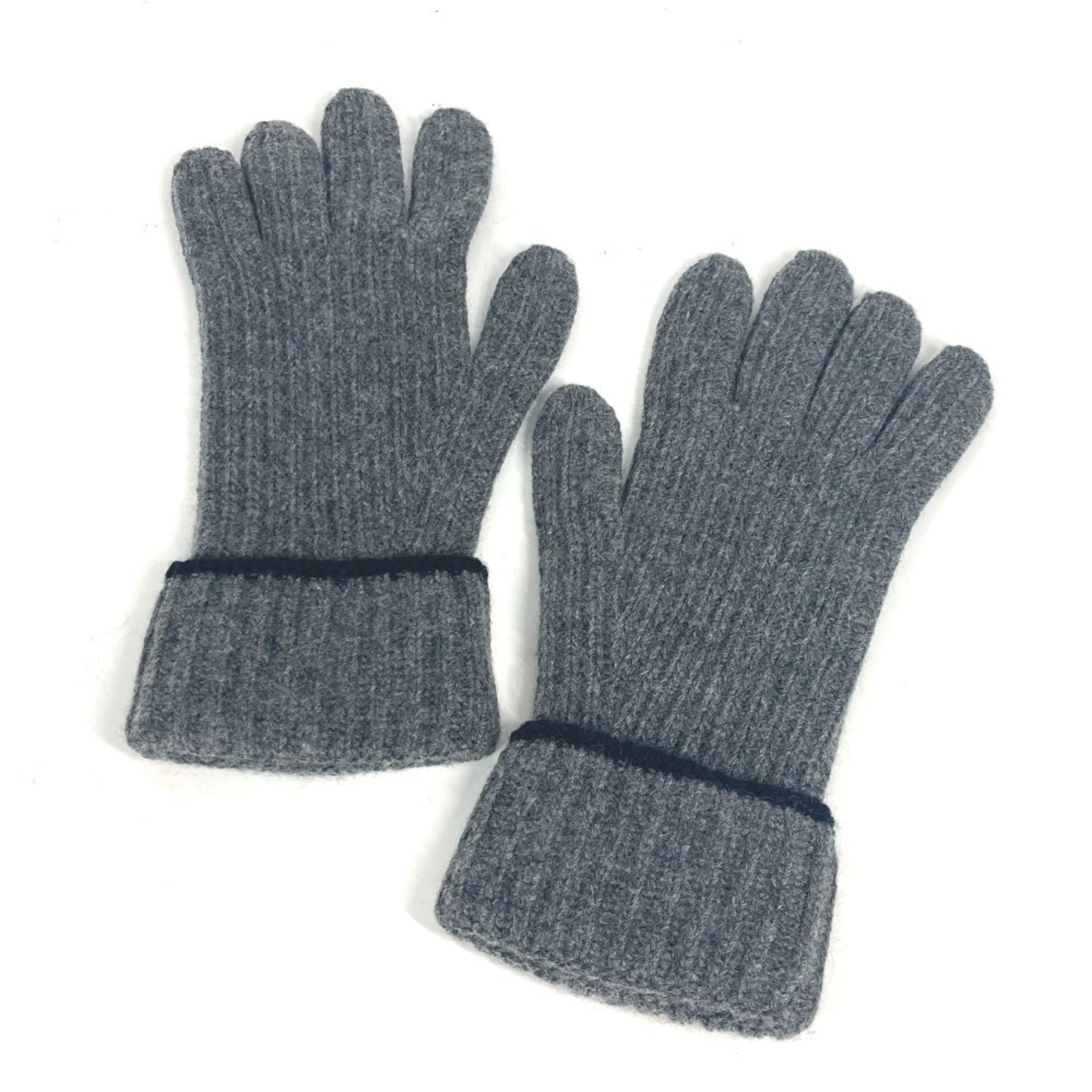 LOUIS VUITTON Louis Vuitton Patch Bicolor Gloves Cashmere Men's Grey