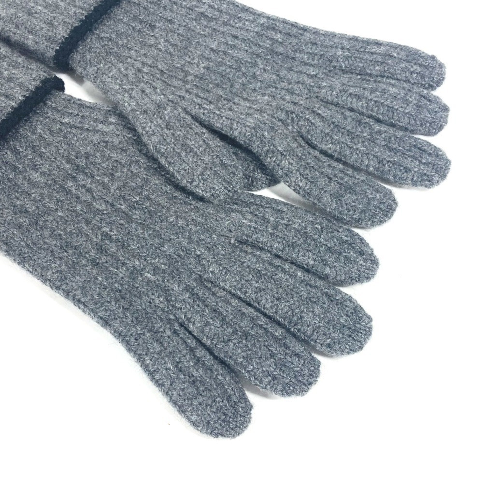 LOUIS VUITTON Louis Vuitton Patch Bicolor Gloves Cashmere Men's Grey