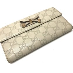 GUCCI 167464 W Long Wallet PRINCY Guccissima Shima Leather Ivory White Women's