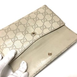 GUCCI 167464 W Long Wallet PRINCY Guccissima Shima Leather Ivory White Women's