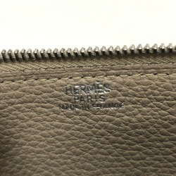 HERMES Dogon GM Long Wallet Togo Women's Asphalt Beige