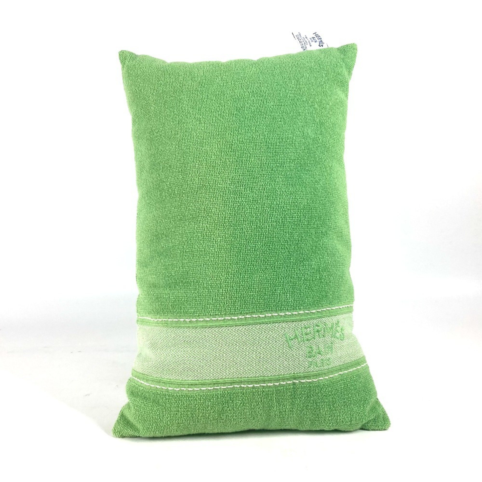 HERMES Hermes Pillow Yachting Beach Cushion Cotton Women's Green