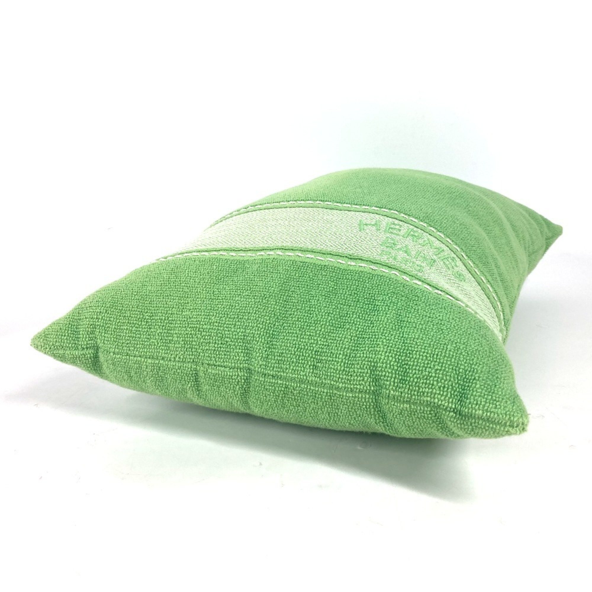 HERMES Hermes Pillow Yachting Beach Cushion Cotton Women's Green